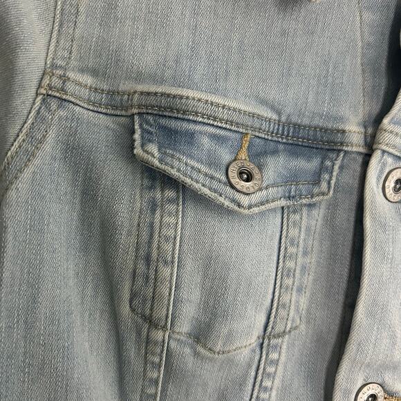 AG Adriano Goldschmied Denim Jean Button Front Trucker Jacket S Small NWOT - Picture 4 of 9